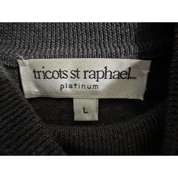 Tricots St Raphael Platinum Gray sweater Merino Wool Silk-Cashmere Men’s large - Picture 6 of 14
